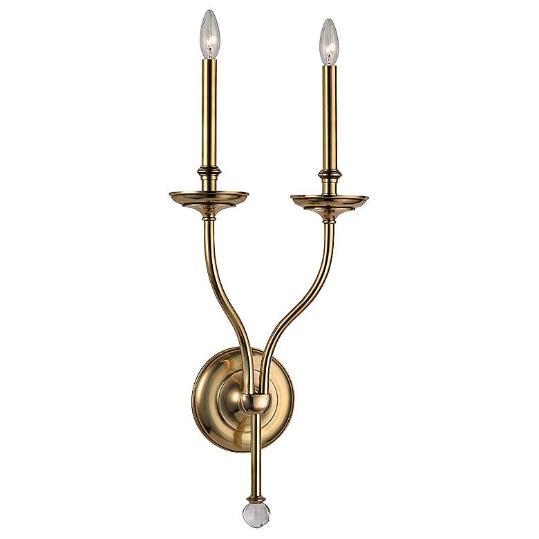 Image 1 Hudson Valley Lauderhill 27"H Aged Brass Dual Wall Sconce