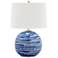 Hudson Valley Laurel Blue Stripes Ceramic Table Lamp