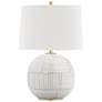Hudson Valley Laurel White Stripes Ceramic Table Lamp