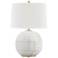 Hudson Valley Laurel White Stripes Ceramic Table Lamp