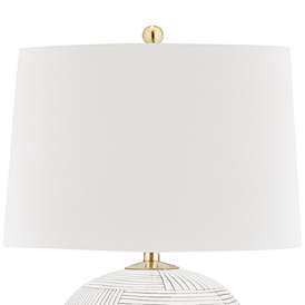 Image2 of Hudson Valley Laurel White Stripes Ceramic Table Lamp more views