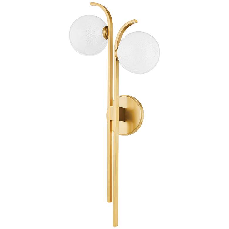 Image 2 Hudson Valley Laval 25 1/4"H Aged Brass 2-Light Wall Sconce