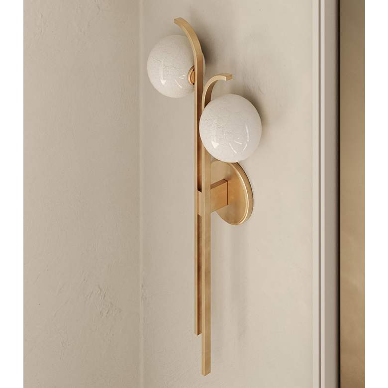 Image 1 Hudson Valley Laval 25 1/4"H Aged Brass 2-Light Wall Sconce
