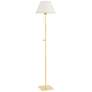 Hudson Valley Leeds Adjustable Height Aged Brass Floor Lamp