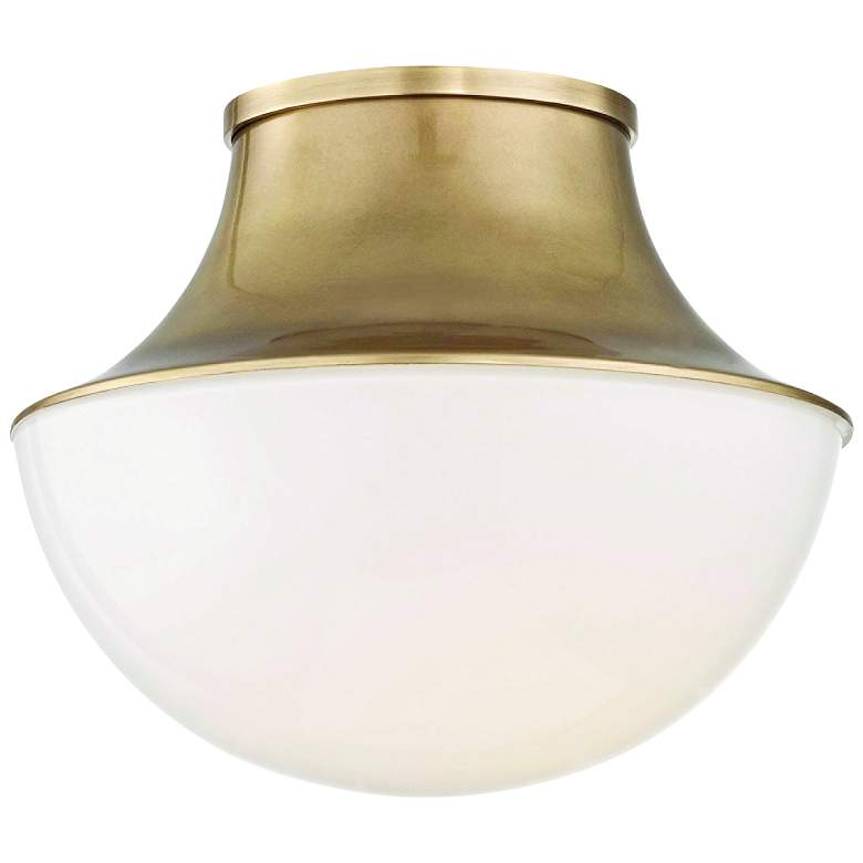 Image 2 Hudson Valley Lettie 10 3/4 inchW Aged Brass LED Ceiling Light