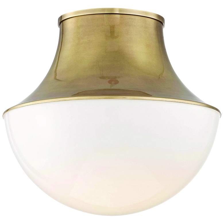 Image 2 Hudson Valley Lettie 14 3/4" Wide Aged Brass LED Ceiling Light