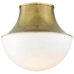 Hudson Valley Lettie 14 3/4&quot; Wide Aged Brass LED Ceiling Light