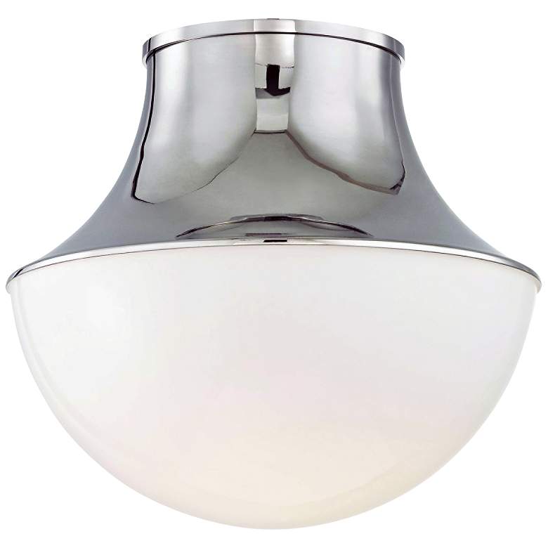Image 1 Hudson Valley Lettie 14 3/4" Wide Nickel LED Ceiling Light