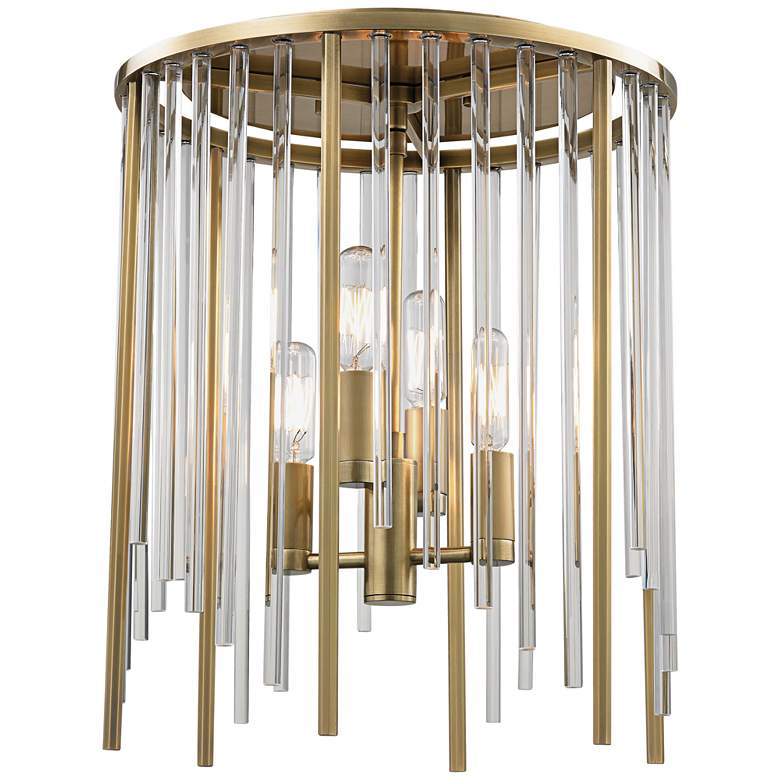 Image 2 Hudson Valley Lewis 13" Wide Aged Brass Ceiling Light