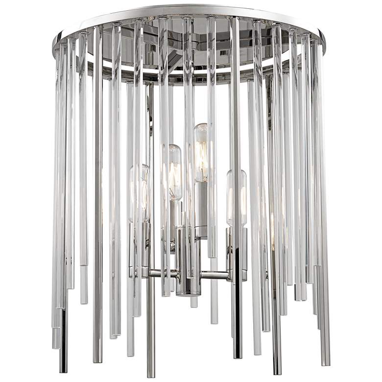 Image 1 Hudson Valley Lewis 13" Wide Polished Nickel Ceiling Light