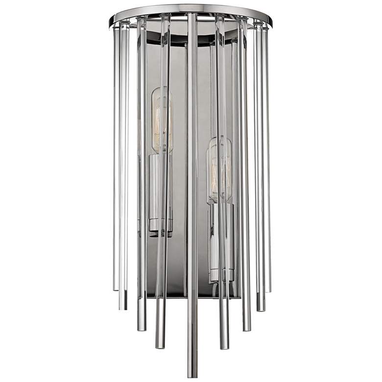 Image 1 Hudson Valley Lewis 15 inch High Polished Nickel Wall Sconce