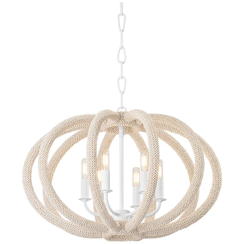 Image 1 Hudson Valley Lewiston 24.5" 3 Lt. White Plaster Chandelier