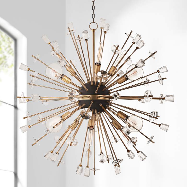 Image 1 Hudson Valley Liberty 46" Wide Aged Brass Chandelier