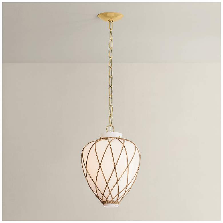 Image 1 Hudson Valley Lighting Apple Valley Pendant Aged Brass