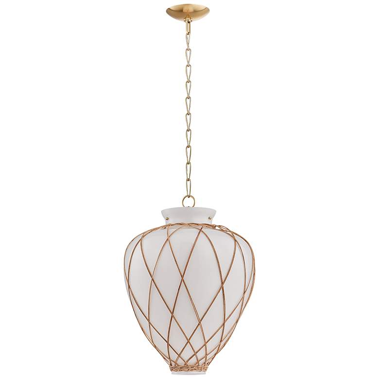 Image 2 Hudson Valley Lighting Apple Valley Pendant Aged Brass