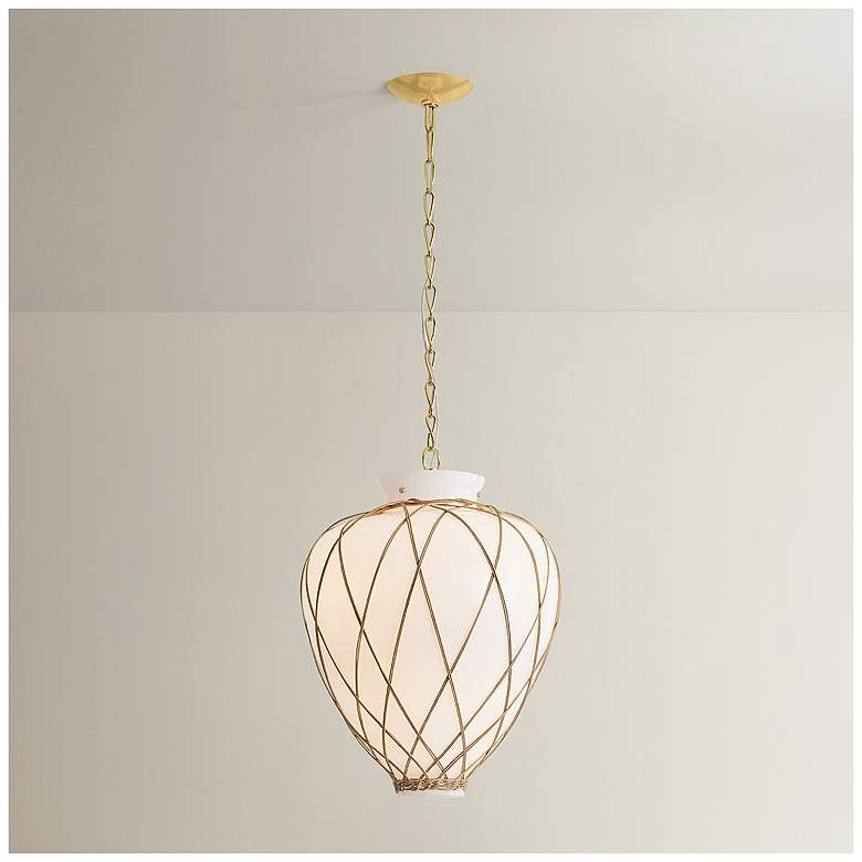 Image 1 Hudson Valley Lighting Apple Valley Pendant Aged Brass