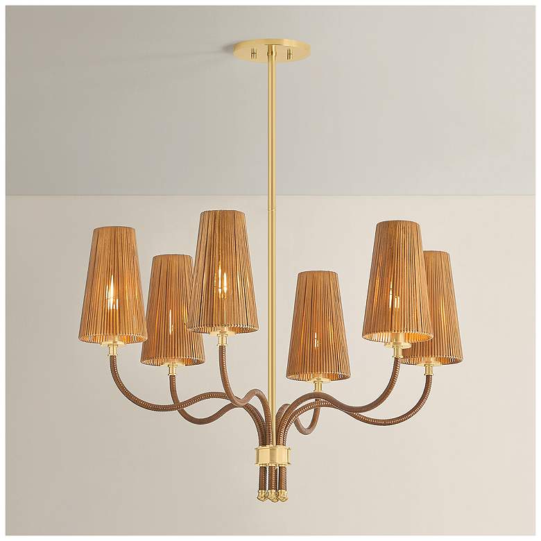 Image 1 Hudson Valley Lighting Atwood Chandelier Aged Brass