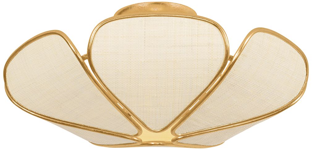 Image 2 Hudson Valley Lighting Bayville Semi Flush Vintage Gold Leaf