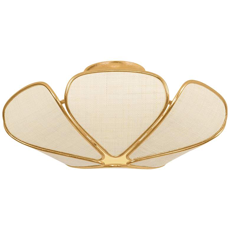 Image 2 Hudson Valley Lighting Bayville Semi Flush Vintage Gold Leaf