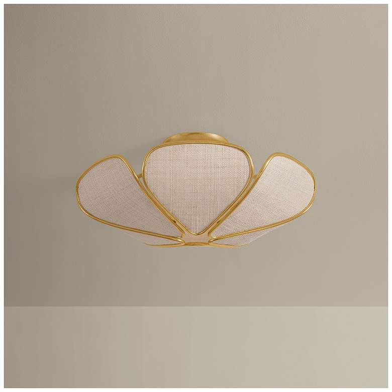 Image 3 Hudson Valley Lighting Bayville Semi Flush Vintage Gold Leaf more views