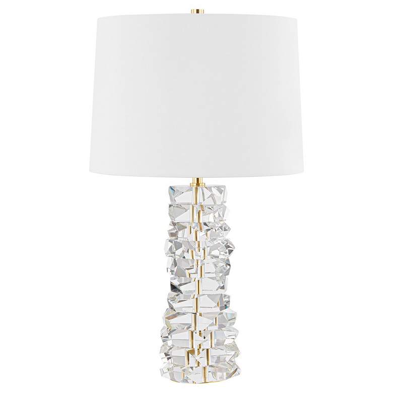 Image 1 Hudson Valley Lighting Bellarie 16.5 in. Aged Brass Table Lamp