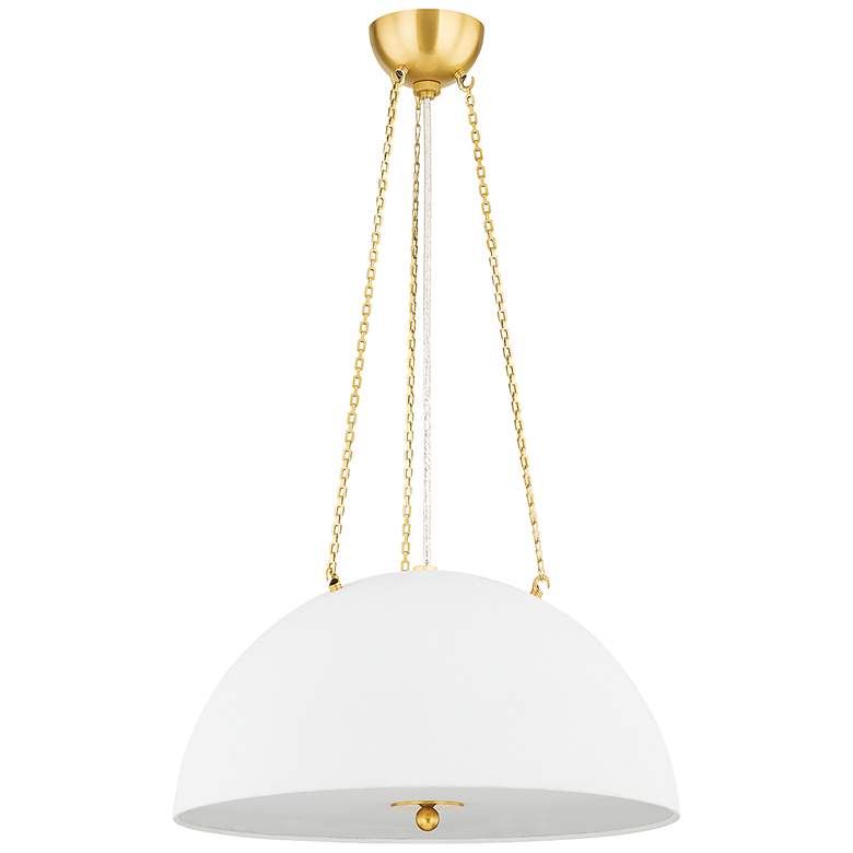 Image 1 Hudson Valley Lighting Chiswick 3 Light Pendant in Aged Brass