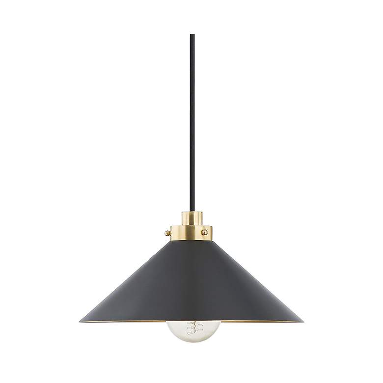 Image 1 Hudson Valley Lighting Clivedon 1 Light Pendant in Aged Brass