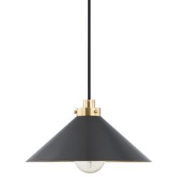Hudson Valley Lighting Clivedon 1 Light Pendant in Aged Brass