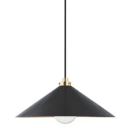Hudson Valley Lighting Clivedon 1 Light Pendant in Aged Brass