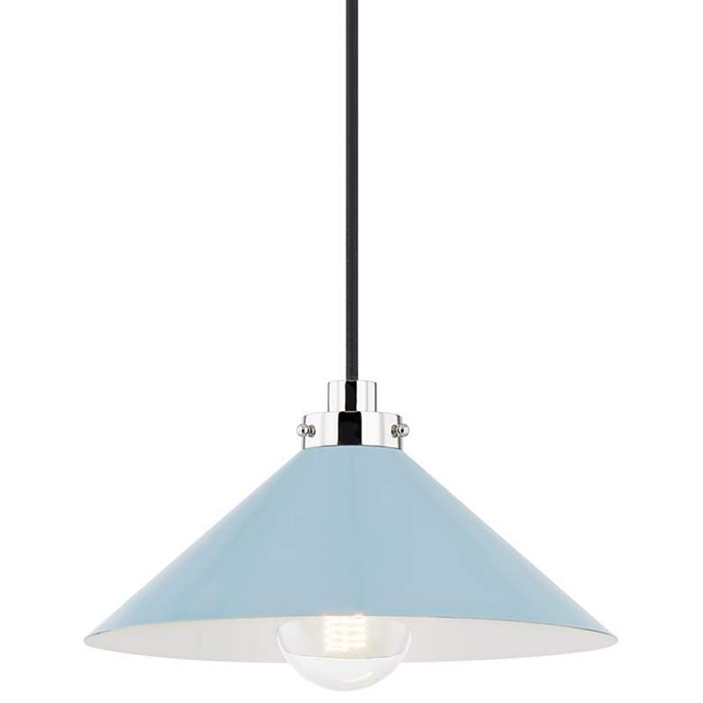 Image 1 Hudson Valley Lighting Clivedon 1 Light Pendant in Polished Nickel