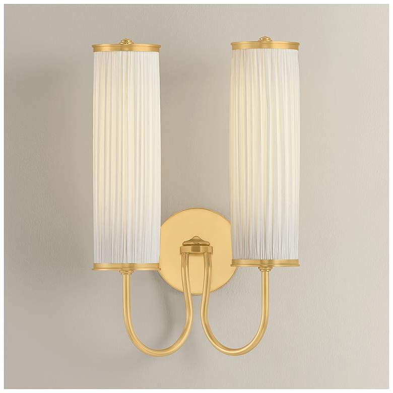 Image 1 Hudson Valley Lighting Elaine Wall Sconce Aged Brass