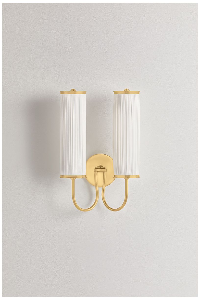 Image 4 Hudson Valley Lighting Elaine Wall Sconce Aged Brass more views