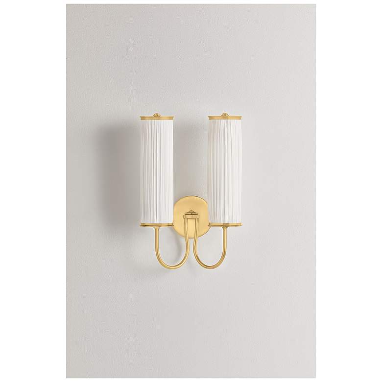 Image 4 Hudson Valley Lighting Elaine Wall Sconce Aged Brass more views