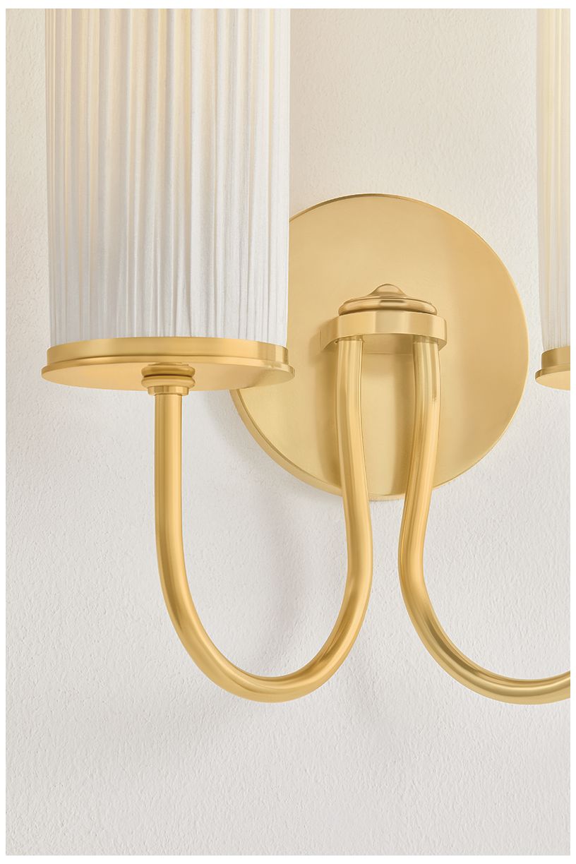 Image 6 Hudson Valley Lighting Elaine Wall Sconce Aged Brass more views