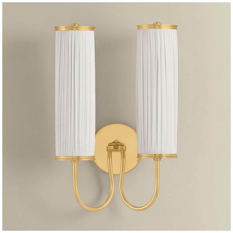 Image 7 Hudson Valley Lighting Elaine Wall Sconce Aged Brass more views