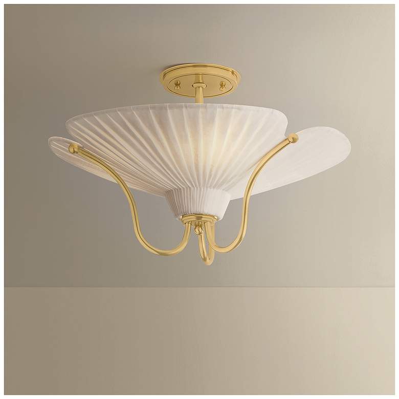 Image 1 Hudson Valley Lighting Gerhard Semi Flush Aged Brass