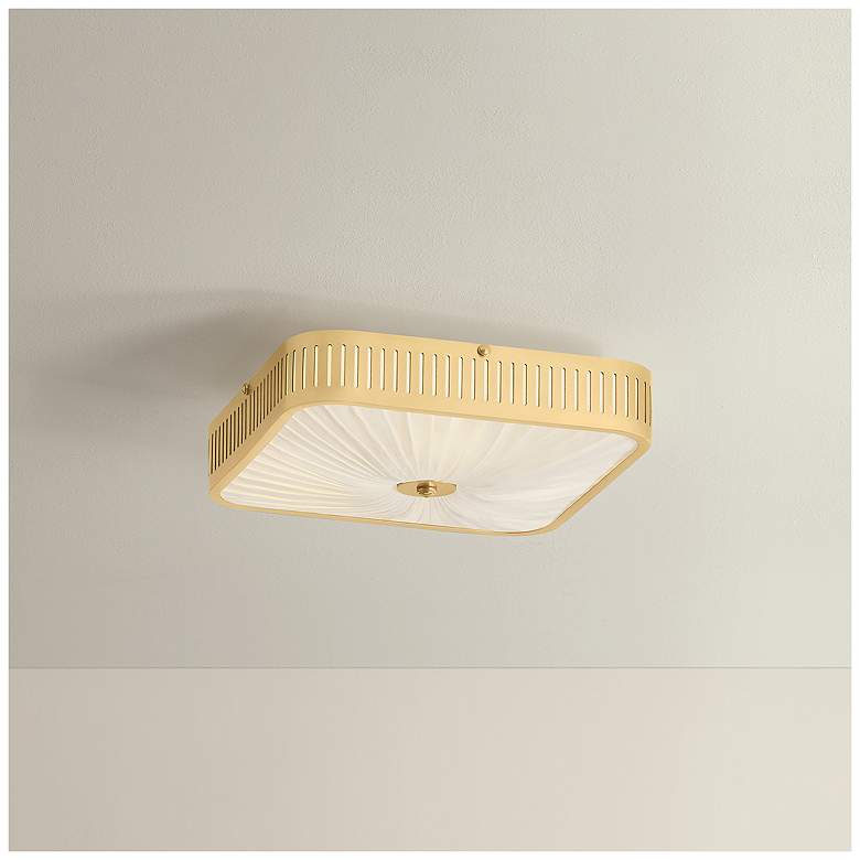 Image 1 Hudson Valley Lighting Henri Semi Flush Aged Brass