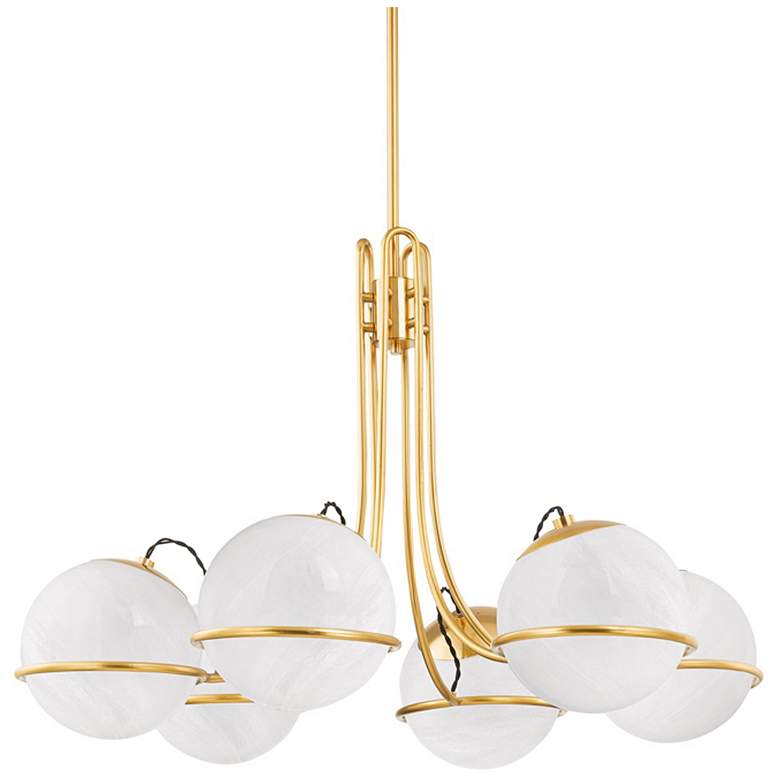 Image 1 Hudson Valley Lighting Hingham 40 in. Aged Brass Chandelier