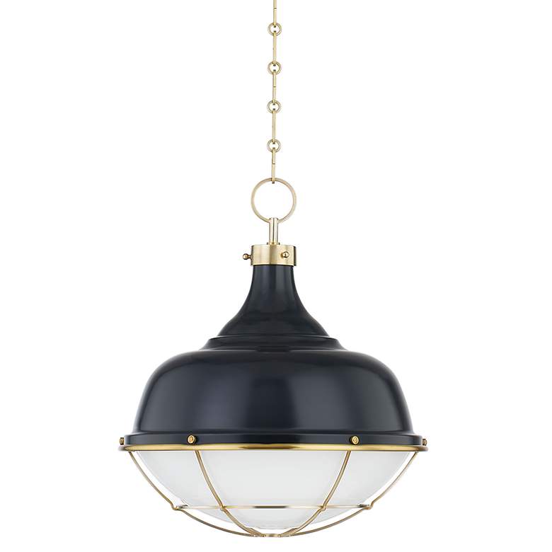 Image 1 Hudson Valley Lighting Holkham 1 Light Pendant in Aged Brass