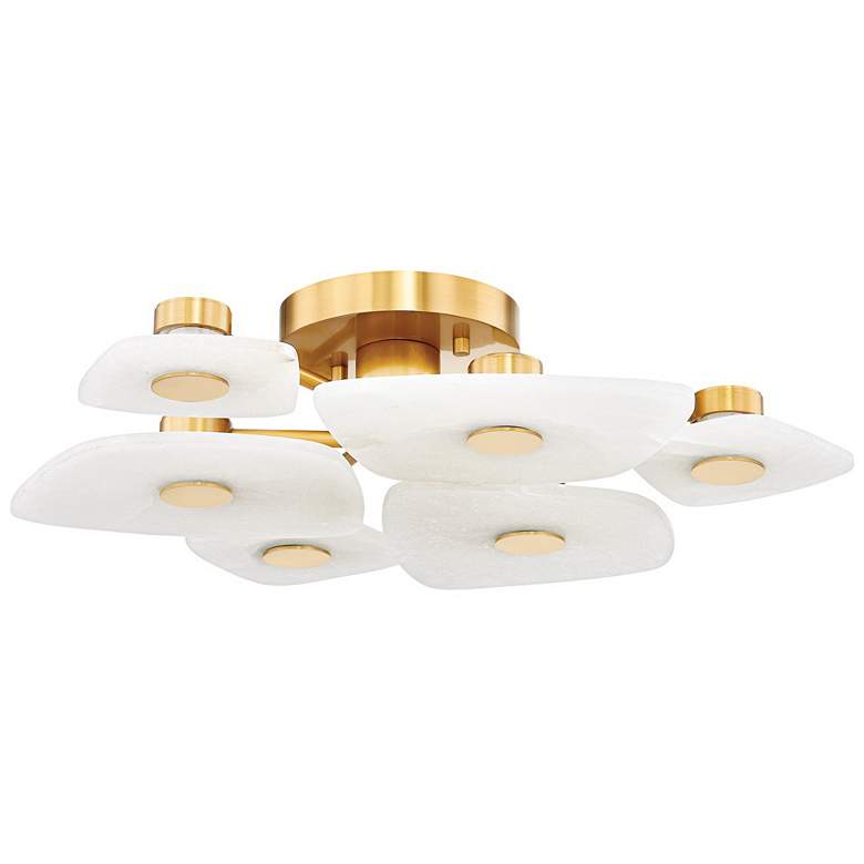 Image 2 Hudson Valley Lighting Holmdel 27.75 in. Aged Brass Semi Flush