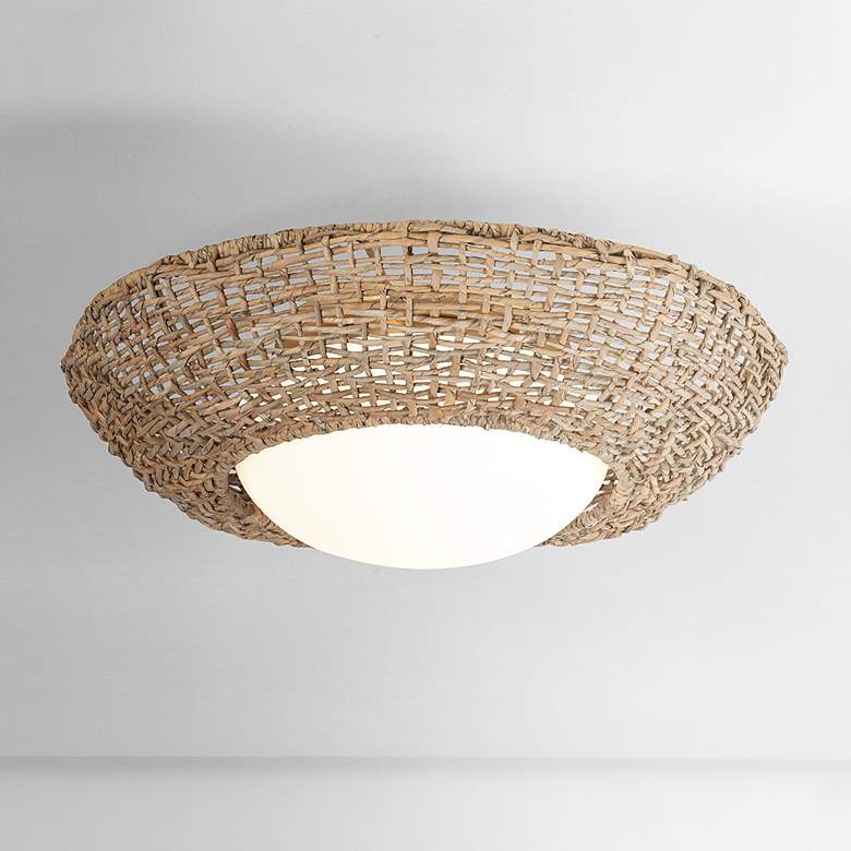 Image 1 Hudson Valley Lighting Killington 24.25 in. Vintage Gold Leaf Flush Mount