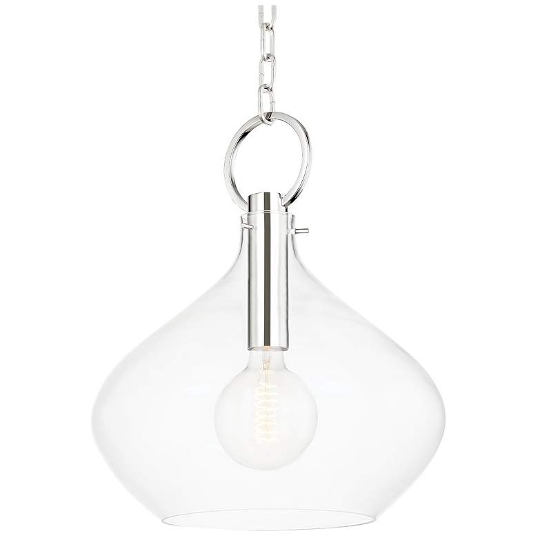 Image 1 Hudson Valley Lighting Lina 1 Light Pendant in Polished Nickel