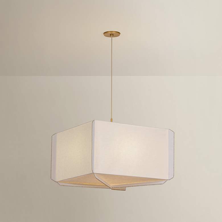 Image 1 Hudson Valley Lighting Louise Pendant Patina Gold Leaf