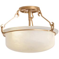 Hudson Valley Lighting Lowerre Semi Flush Patina Gold Leaf