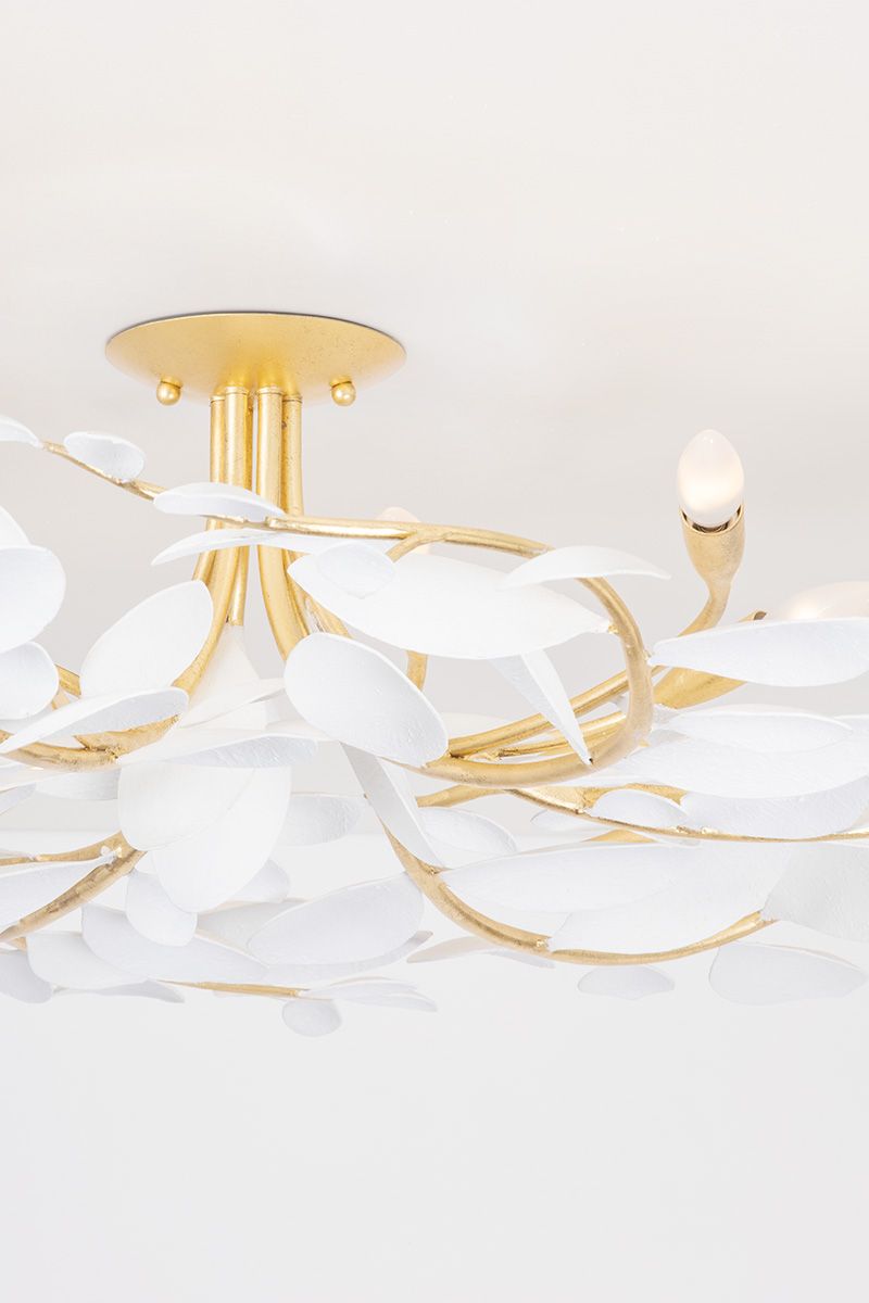 Hudson Valley Lighting Marabec 48 in. Vintage Gold Leaf Semi Flush