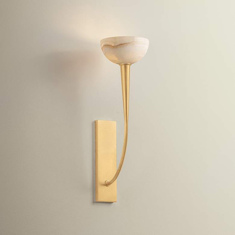 Image 1 Hudson Valley Lighting Maywood Wall Sconce Vintage Gold Leaf