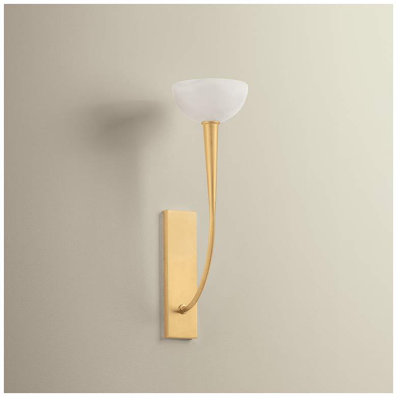 Image 3 Hudson Valley Lighting Maywood Wall Sconce Vintage Gold Leaf more views