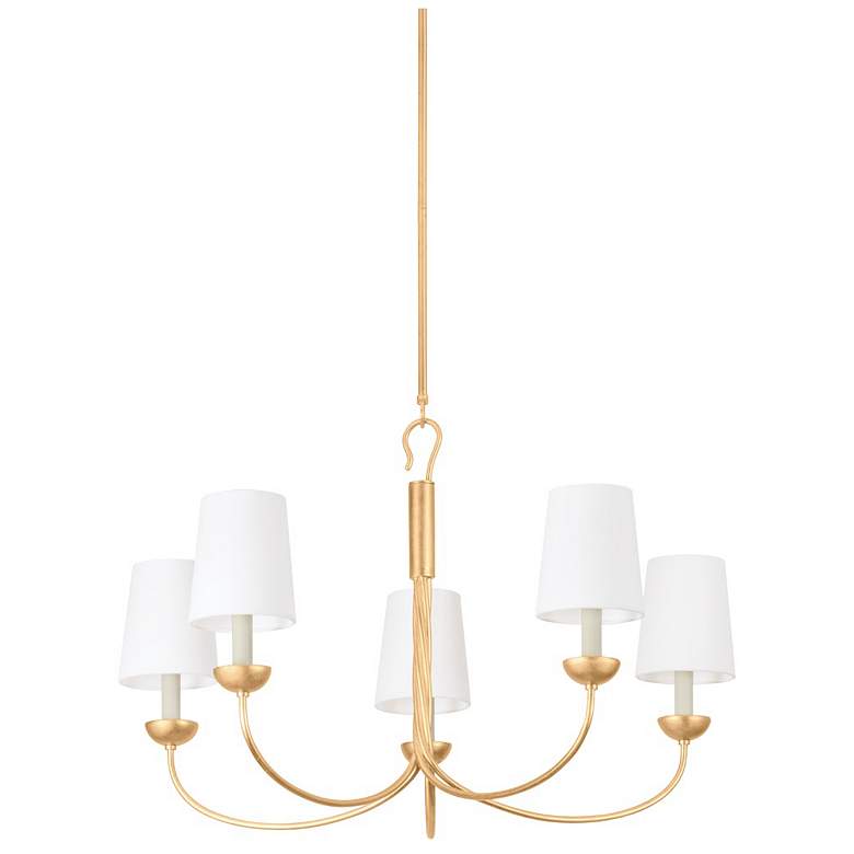 Image 1 Hudson Valley Lighting Montpelier 34 in. Vintage Gold Leaf Chandelier