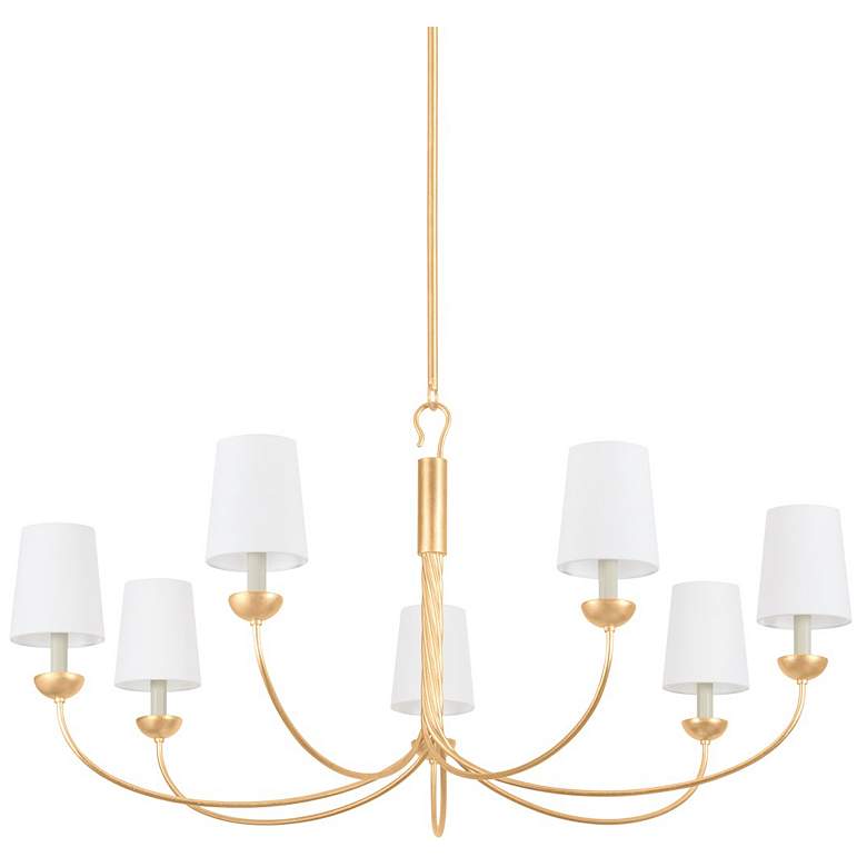 Image 1 Hudson Valley Lighting Montpelier 48 in. Vintage Gold Leaf Chandelier