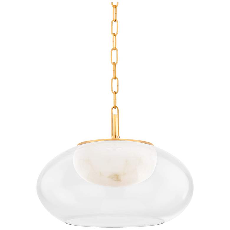 Image 2 Hudson Valley Lighting Moore 17 in. Aged Brass Pendant